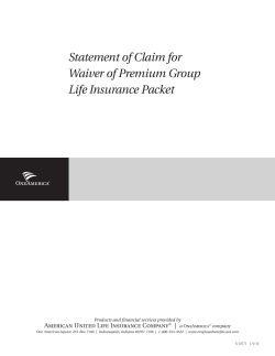 Statement of Claim for Waiver of Premium Group Life Insurance Packet