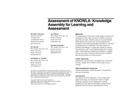 Assessment of KNOWLA: Knowledge Assembly