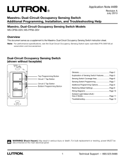 048489 Maestro Dual-Circuit Occupancy Sensing Switch