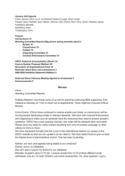 Minutes Introsанаа Standing Committee Reports: PoliSoli (Nathan