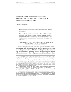 introducing persuasive legal argument via the letter from a