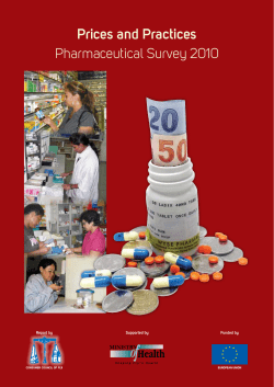 Prices and Pratices : Pharmaceutical Survey 2010