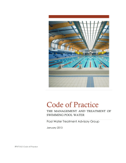 Code of Practice - The Management and Treatment of Swimming