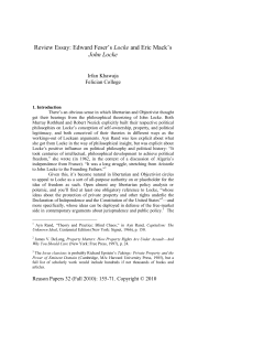 Edward Feser`s Locke and Eric Mack`s John Locke