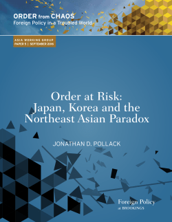 Order at Risk: Japan, Korea and the Northeast Asia Paradox