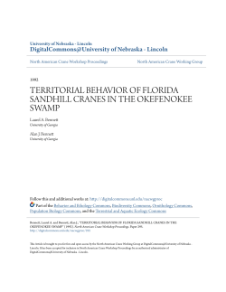territorial behavior of florida sandhill cranes in the okefenokee swamp