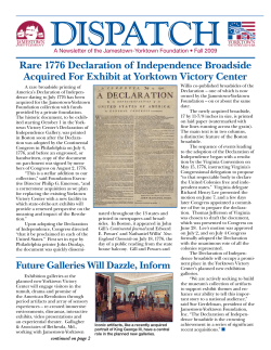 Rare 1776 Declaration of Independence Broadside Acquired For