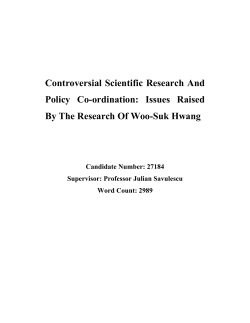 Controversial Scientific Research And Policy Co