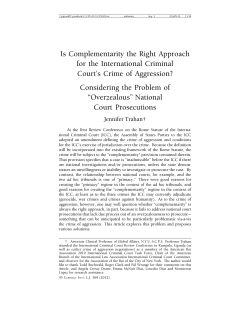Is Complementarity the Right Approach for the International Criminal
