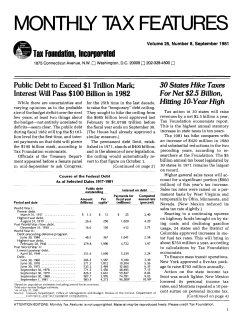 Tax Features Volume 25 Number 8 September 1981