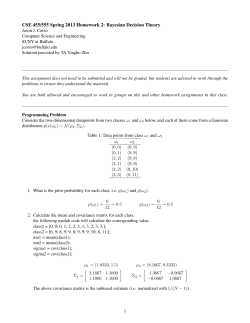 CSE 455/555 Spring 2013 Homework 2: Bayesian
