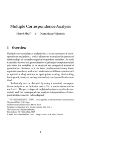 Multiple Correspondence Analysis - The University of Texas at Dallas