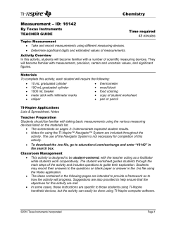 Chemistry Measurement &ndash; ID: 16142 - TI Education