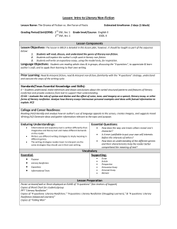 Lesson: Intro to Literary Non