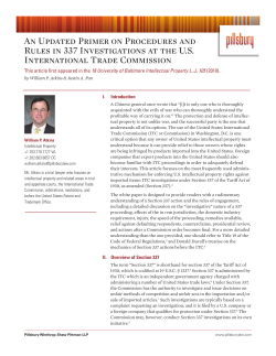 An Updated Primer on Procedures and Rules in 337 Investigations