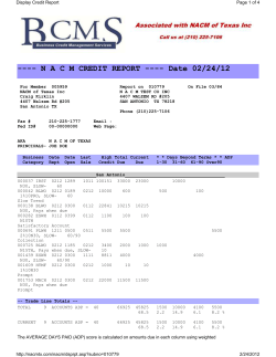 NACM CREDIT REPORT ---- Date 02/24/12