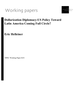 Eric Helleiner, Dollarization Diplomacy:US Policy