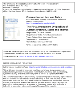 The First Amendment Originalism of Justices Brennan, Scalia and