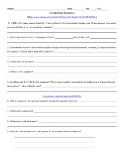Name: Date ______ Per _____ Doc _____ Groundwater Resources