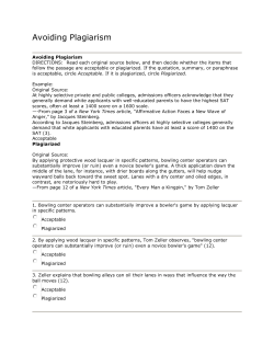Avoiding Plagiarism