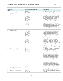 Future Business Leader Competency - FBLA-PBL