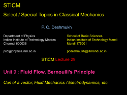 Unit 09 L29 to L30 - Fluid Flow Bernoulli Principle
