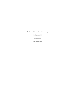 Ratios and Proportional Reasoning Assignment #4 - iLearn