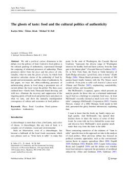 The ghosts of taste: food and the cultural politics of