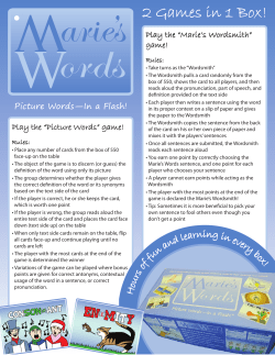Play our word games "Picture Words" and "Marie`s Wordsmith"