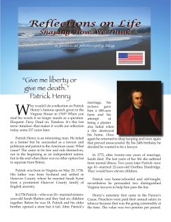Patrick Henry.indd - Shaping How We Think