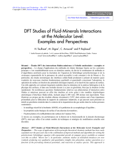 Dft Studies of Fluid-Minerals Interactions At the Molecular Level