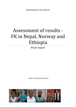Assessment of Results &ndash; FK in Nepal, Norway and Ethiopia, NCG