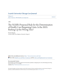 The NLRB`s Proposed Rule for the Determination
