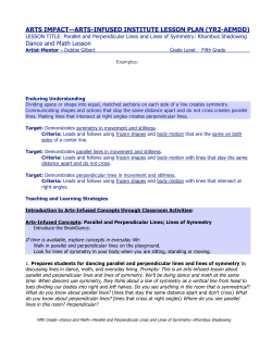 Parallel and Perpendicular Lines and Lines of Symmetry