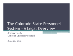 The Colorado State Personnel System