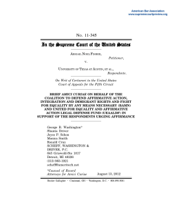 Brief amici curiae of Coalition to Defend Affirmative