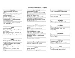 Common Themes Found In Literature Prejudice Things are not what