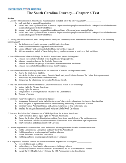 The South Carolina Journey&mdash;Chapter 6 Test