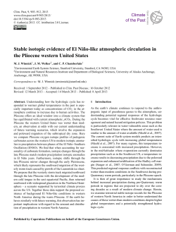 Stable isotopic evidence of El Ni&tilde;no-like atmospheric circulation in