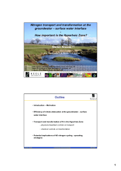 Nitrogen transport and transformation at the groundwater &ndash; surface