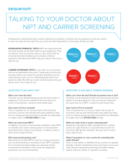 TALKING TO YOUR DOCTOR ABOUT NIPT AND CARRIER