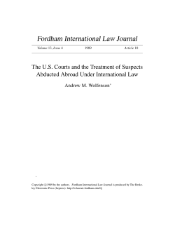 The US Courts and the Treatment of Suspects