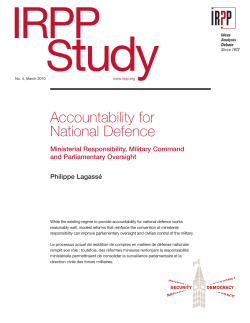 Accountability for National Defence - Institute for Research on Public