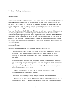 Short Writing Assignments
