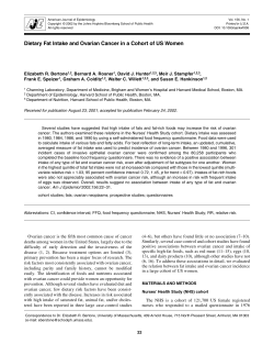 Dietary Fat Intake and Ovarian Cancer in a