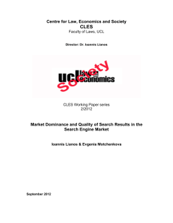 Centre for Law, Economics and Society Market Dominance and