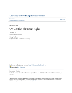 On Conflict of Human Rights - UNH Scholars` Repository