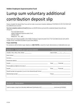 Lump sum voluntary additional contribution deposit slip