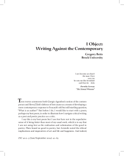 I Object: Writing Against the Contemporary