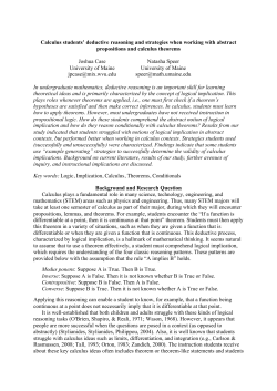 Calculus students` deductive reasoning and strategies when